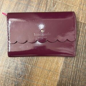Kate Spade Patent Leather maroon and pink wallet
